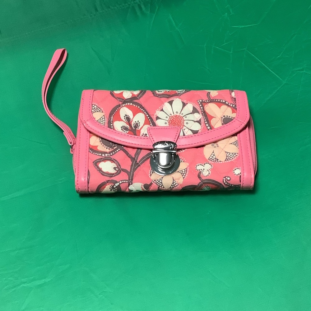 Vera Bradley Coral Floral Wristlet